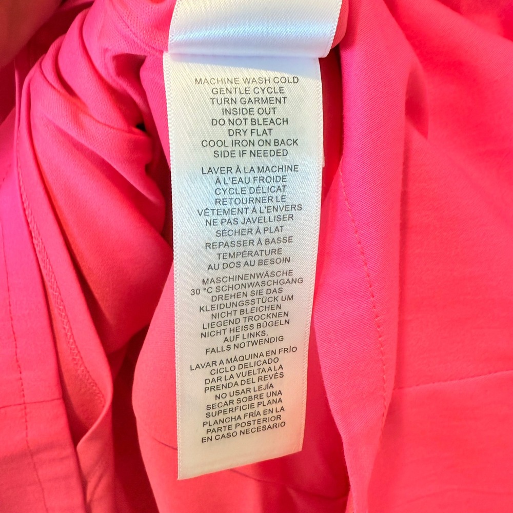 Adrianna Papell Hot Pink Sleeveless Mini Cocktail Dress Bow Size 6 Valentines - Picture 6 of 7